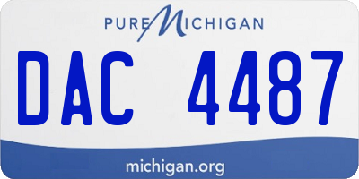 MI license plate DAC4487