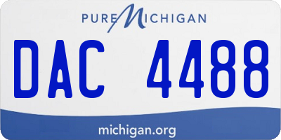 MI license plate DAC4488