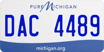 MI license plate DAC4489