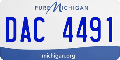 MI license plate DAC4491
