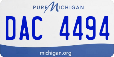 MI license plate DAC4494