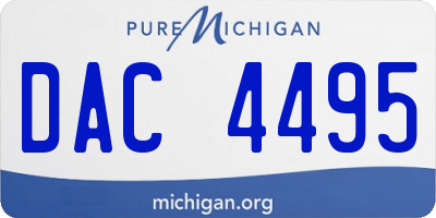 MI license plate DAC4495