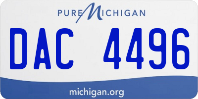 MI license plate DAC4496
