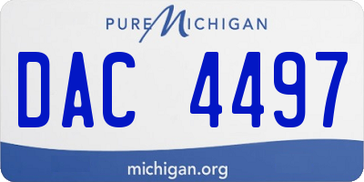 MI license plate DAC4497