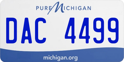 MI license plate DAC4499
