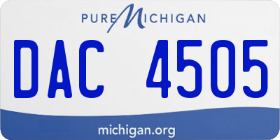 MI license plate DAC4505