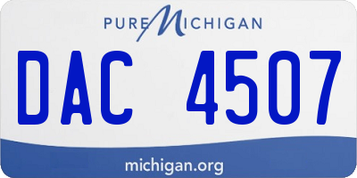 MI license plate DAC4507