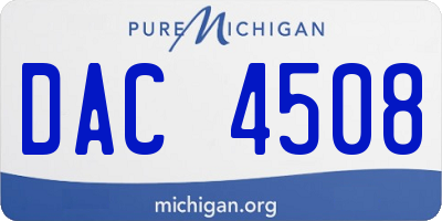 MI license plate DAC4508