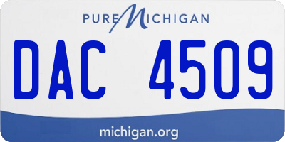 MI license plate DAC4509