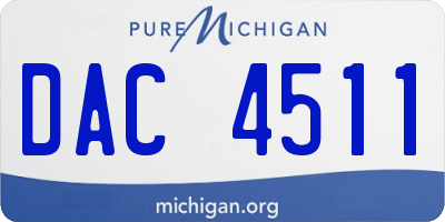 MI license plate DAC4511