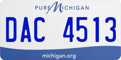 MI license plate DAC4513