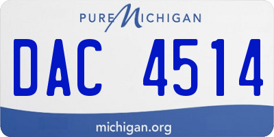 MI license plate DAC4514