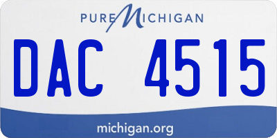 MI license plate DAC4515