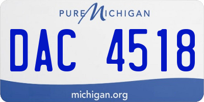 MI license plate DAC4518