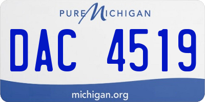 MI license plate DAC4519
