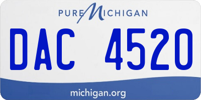 MI license plate DAC4520
