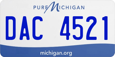 MI license plate DAC4521
