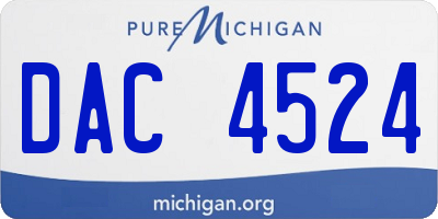 MI license plate DAC4524