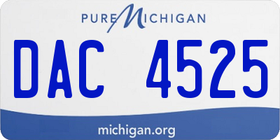 MI license plate DAC4525