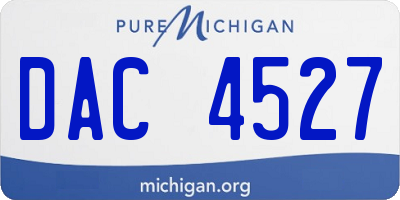 MI license plate DAC4527