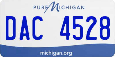 MI license plate DAC4528