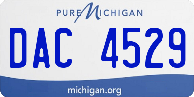 MI license plate DAC4529