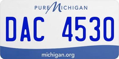 MI license plate DAC4530