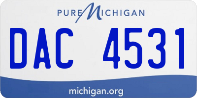MI license plate DAC4531
