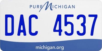 MI license plate DAC4537