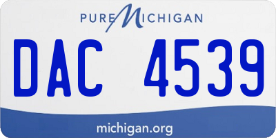 MI license plate DAC4539