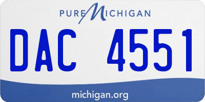 MI license plate DAC4551