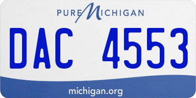 MI license plate DAC4553