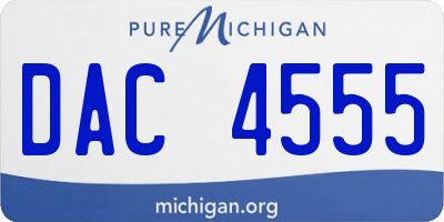 MI license plate DAC4555