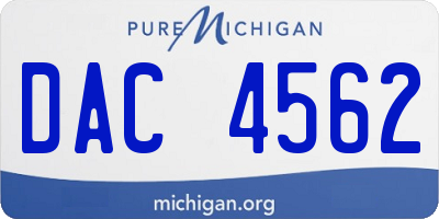 MI license plate DAC4562