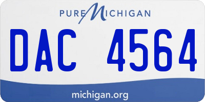 MI license plate DAC4564