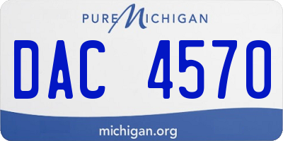 MI license plate DAC4570