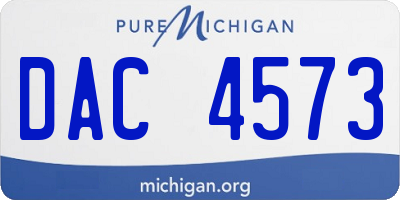 MI license plate DAC4573