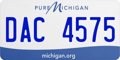 MI license plate DAC4575