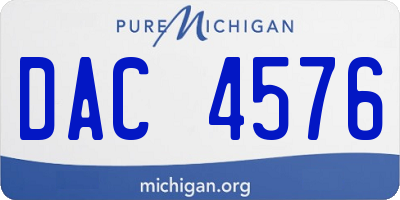 MI license plate DAC4576