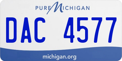 MI license plate DAC4577