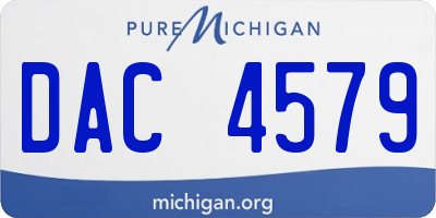 MI license plate DAC4579