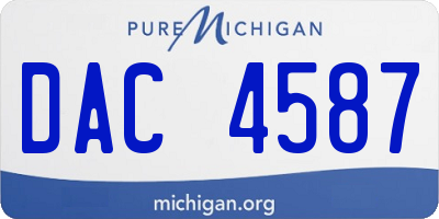 MI license plate DAC4587