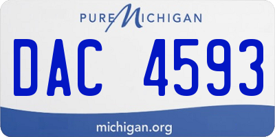 MI license plate DAC4593