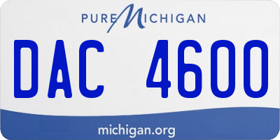 MI license plate DAC4600