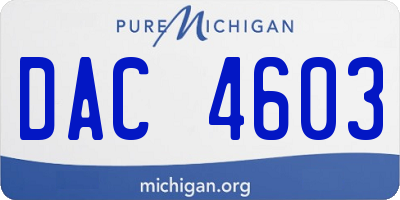 MI license plate DAC4603