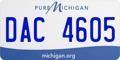 MI license plate DAC4605