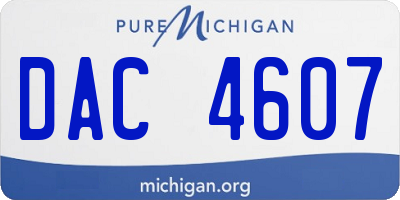 MI license plate DAC4607