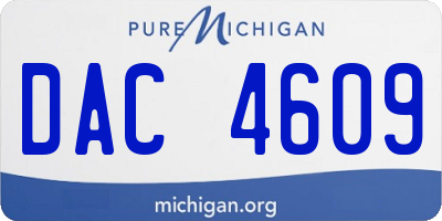 MI license plate DAC4609