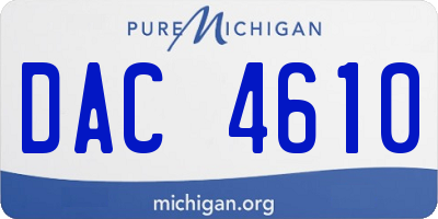 MI license plate DAC4610