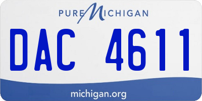 MI license plate DAC4611